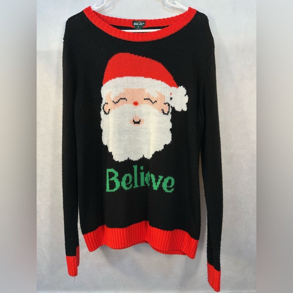 Dec 25th Santa "Believe" Christmas Sweater Size XL